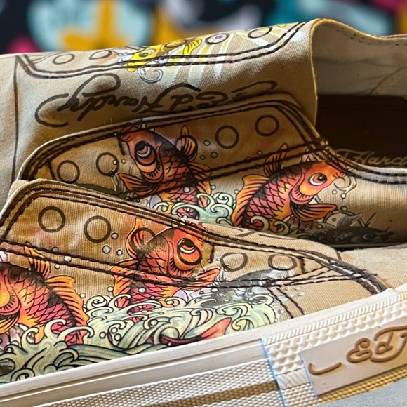 Ed Hardy Koi Fish Slip-On Sneakers – NWOB - Picture 4 of 8